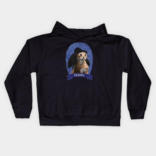 Keanu - Cats of Cinema Kids Hoodie by chrisayerscreative